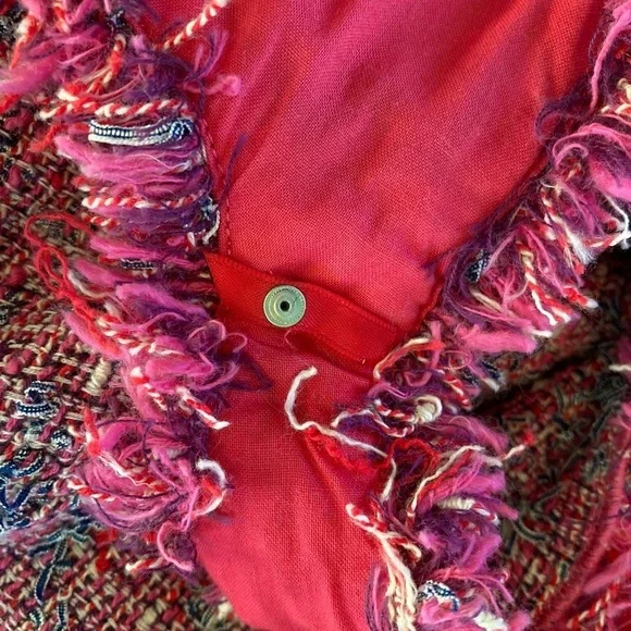 Worth NewYork Multicolored Pink Tweed Fully Lined Sheath Dress w/Fringe (Size 6) - Picture 11 of 11